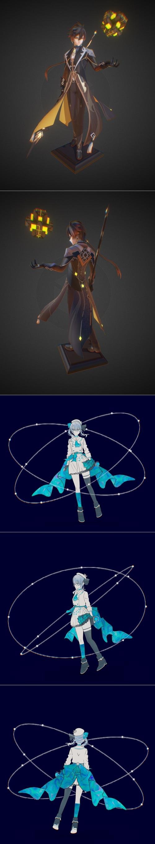 Vago Mundo - Zhongli and Ghost – 3D Print