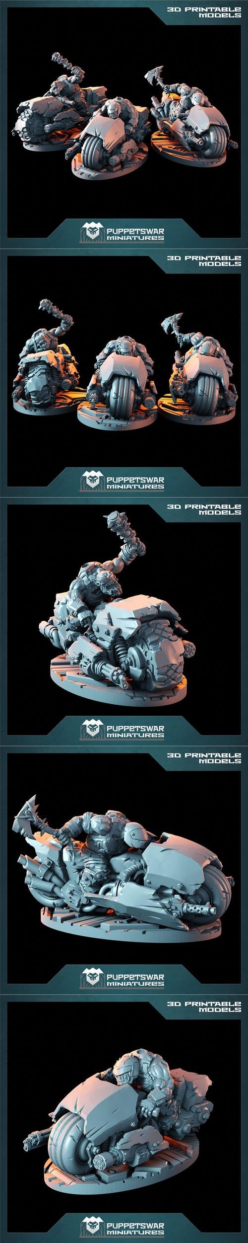 Puppetswar Miniatures - Ork Biker Set – 3D Print