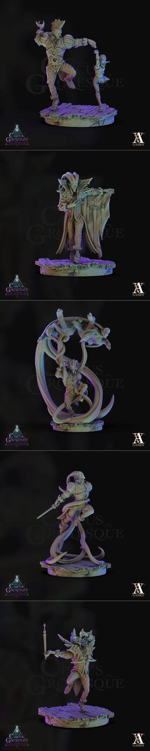 Archvillain Games - Circus Grotesque - Circus Jesters – 3D Print