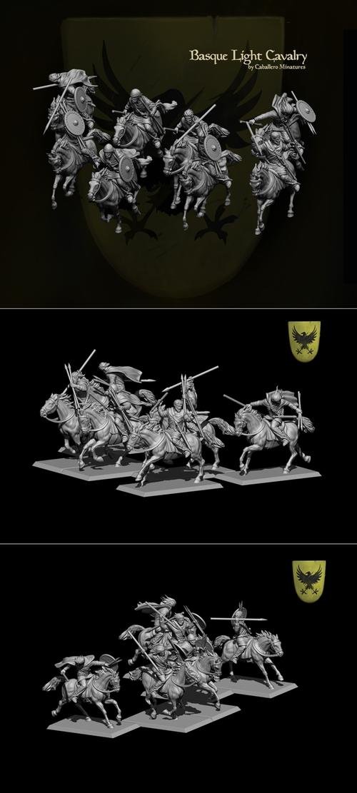 Caballero Miniatures (Reconquer) - Basque Light Cavalry – 3D Print
