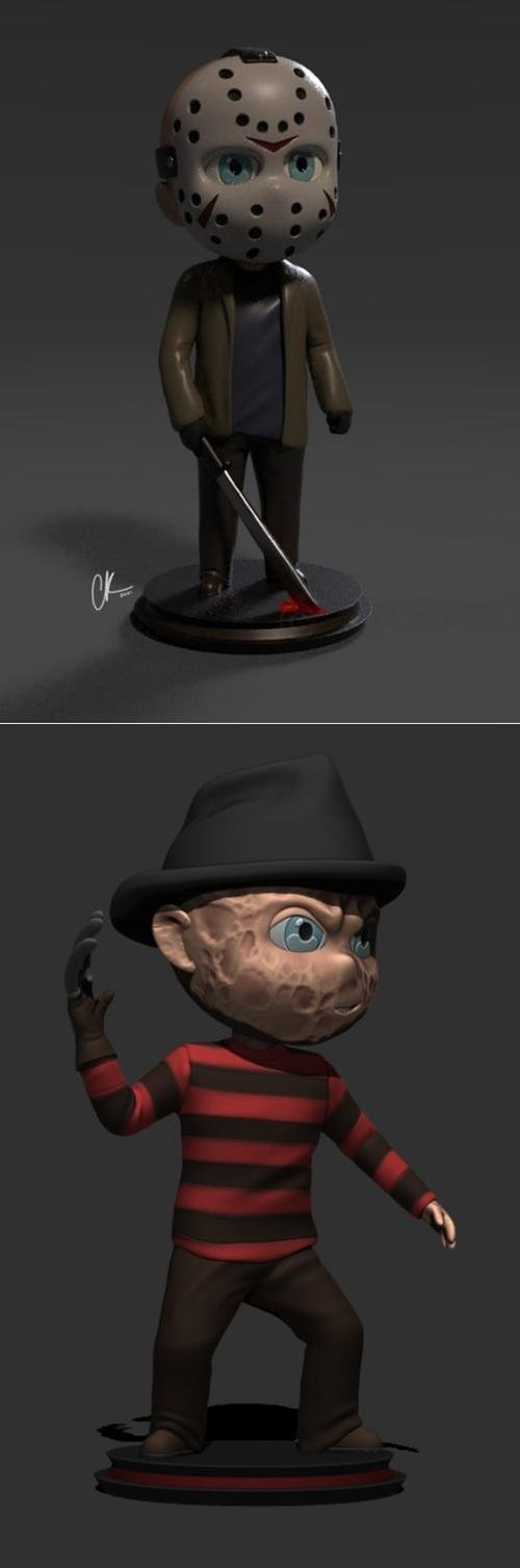 Little Big Head - Freddy Krueger and Jason – 3D Print