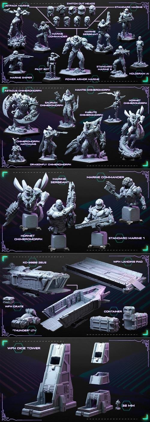 Loot Studios Sci-fi Miniatuers - War for Humanity June 2022 – 3D Print