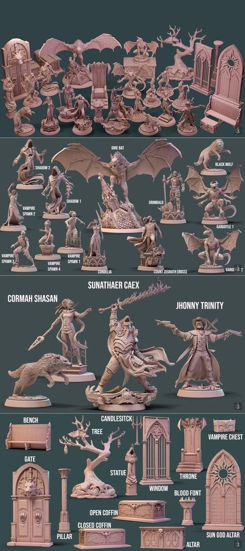 Loot Studios Miniatures - Vampires in Panshaw September 2020 – 3D Print