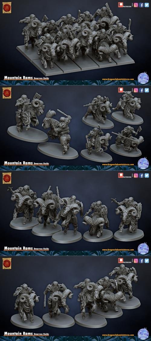 Dragons Lake - mountain rams – 3D Print