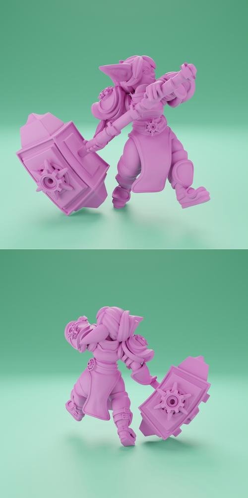 Lady Luminol, Smiting Goblin Paladin – 3D Print