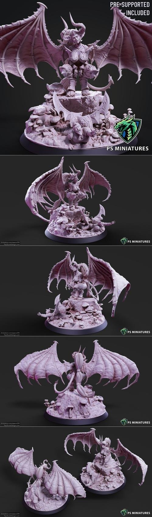 Drow Greater Demonic Valkyrie - Includes Pinup Variant – 3D Print
