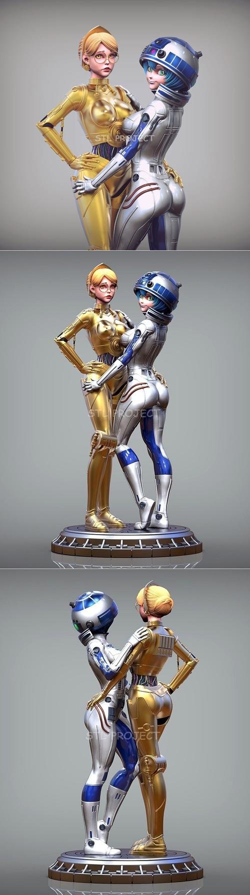 Star Wars C3PO R2D2 Female – 3D Print
