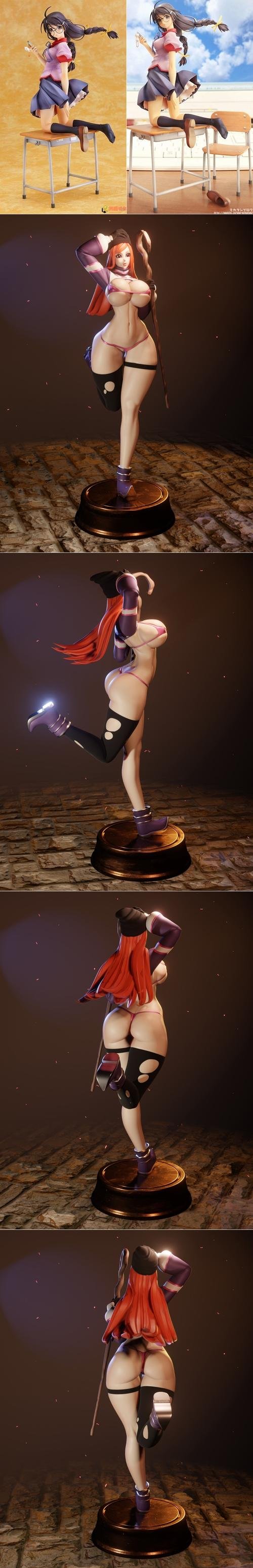 Tsubasa Hanekawa and Rushzilla - Dragon’s Crown Sorceress – 3D Print