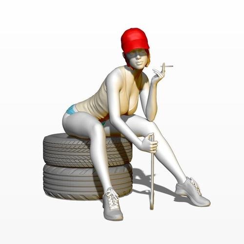 Girl Car Mechanic – 3D Print