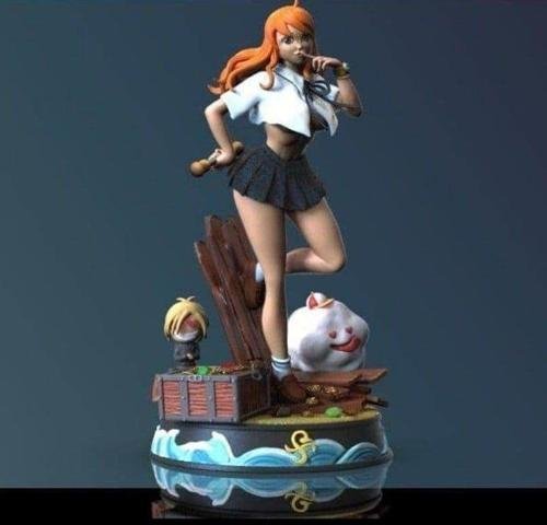 Nami and mini Sanji one piece – 3D Print