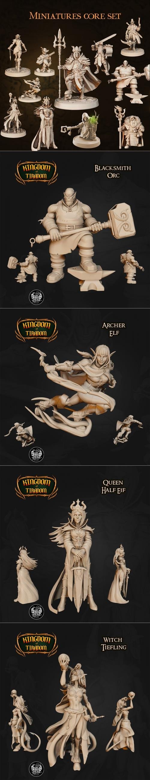 The Master Forge - 10 Core Minis - Kingdom Of Tiradom – 3D Print