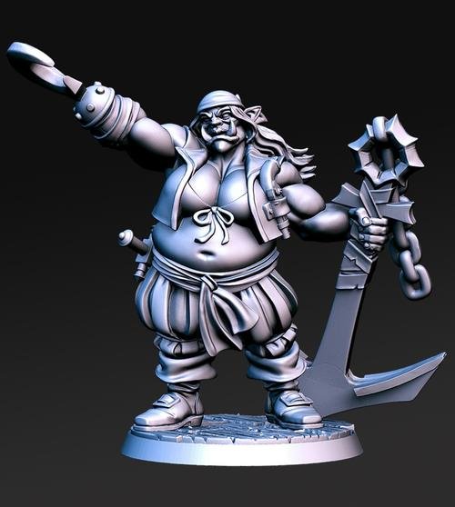 Hooks - Female Ogre Pirate – 3D Print