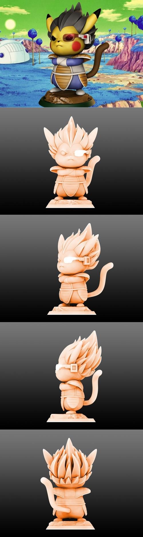 Pikachu cosplay Vegeta – 3D Print