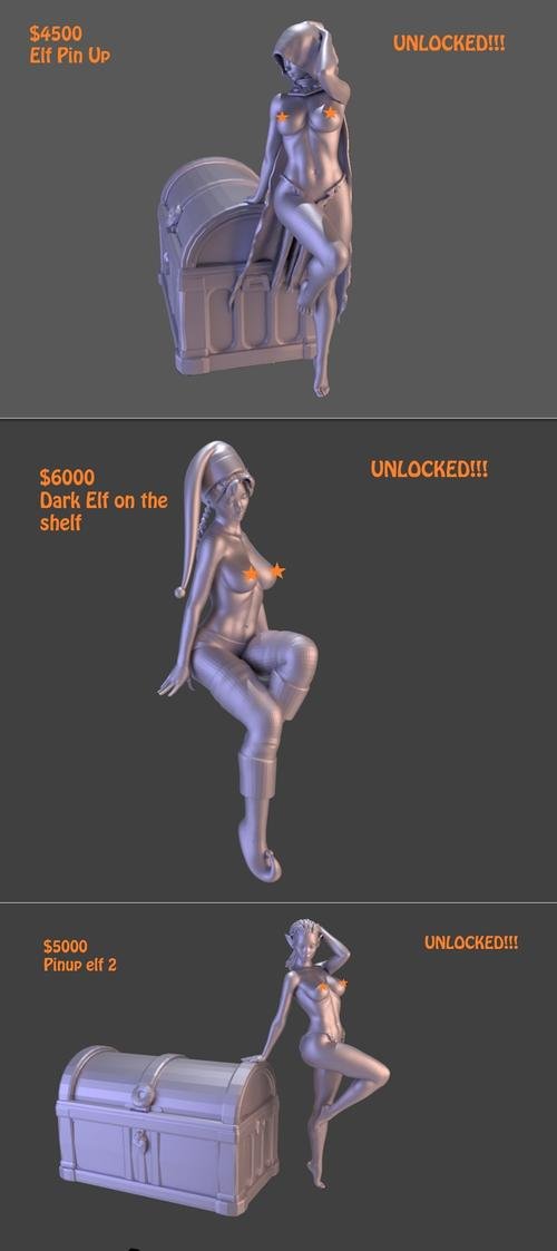 Dark Elf Pinups – 3D Print