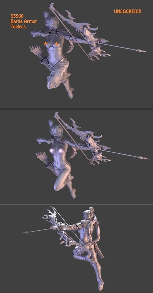 Dark Elf Battle Armor Archer – 3D Print