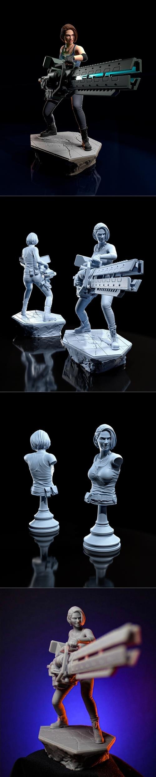 Jill Valentine Statue and Bust – 3D Print