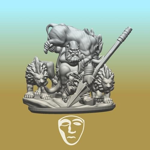 Ogre Hunter with two Sabredons – 3D Print