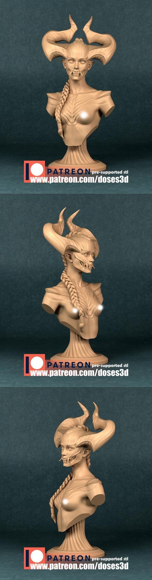 Demon Girl Bust – 3D Print
