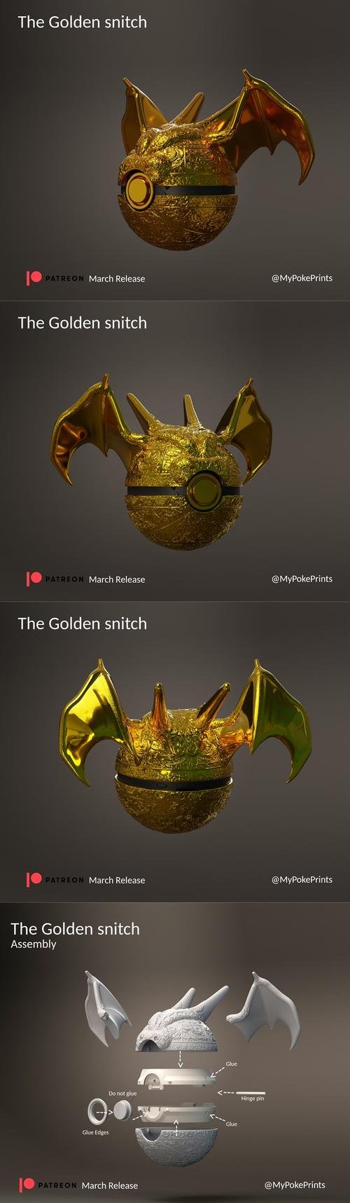 MyPokePrints - Pokeball (Golden Snitch) – 3D Print