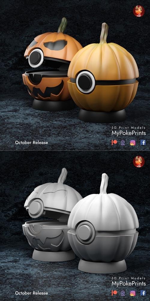 MyPokePrints - Pokeball (Pumpkin) – 3D Print