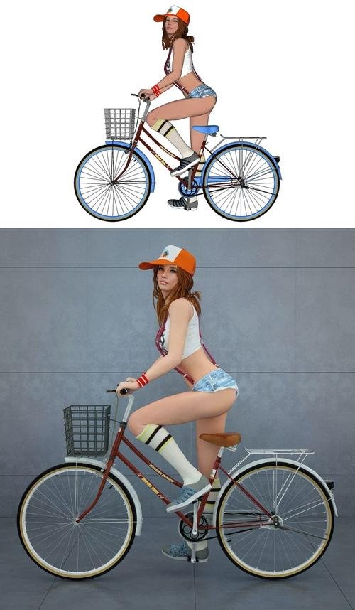 Girl on Bike – 3D Print