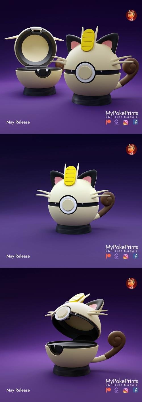 MyPokePrints - Pokeball (Meowth) – 3D Print