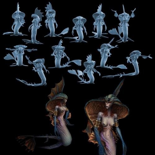 Requiem - Merfolk F – 3D Print