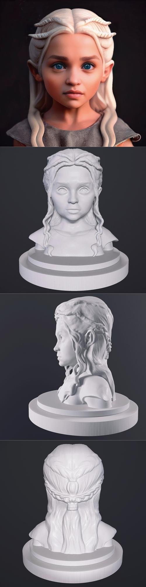 Kid Daenerys Targaryen Bust – 3D Print