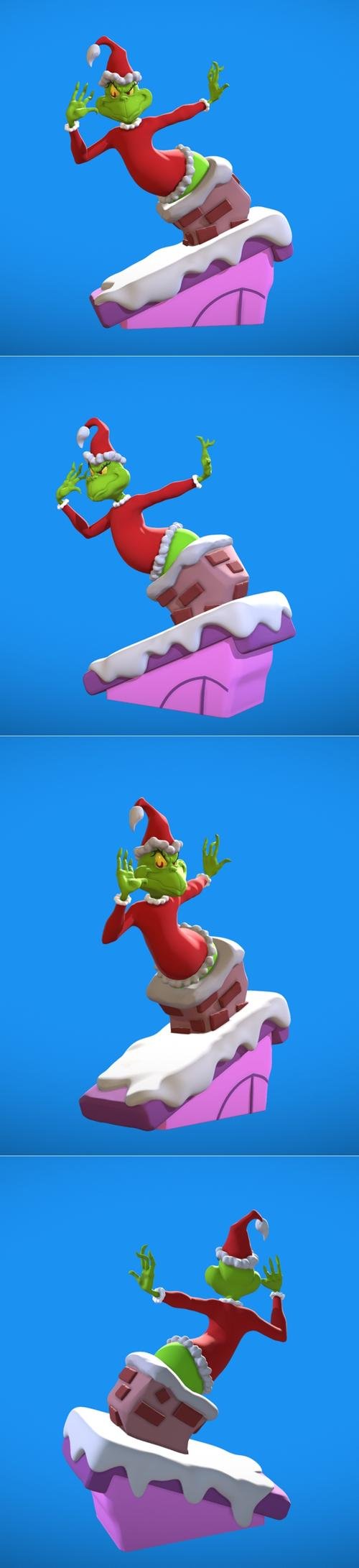 Grinch on the Chimney – 3D Print