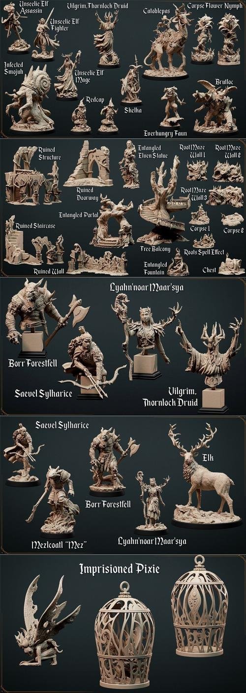 Loot Studios Miniatuers - Tangleheart Forest November 2022 – 3D Print