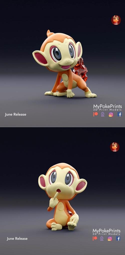 MyPokePrints - Chimchar 1-2 – 3D Print
