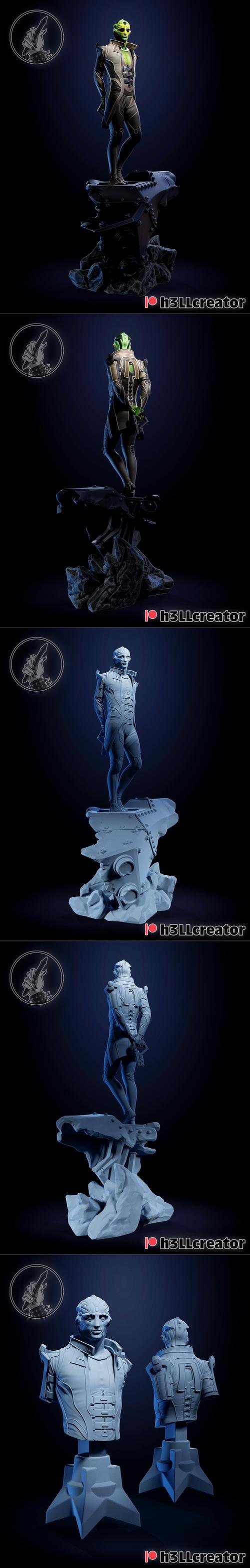 H3LL Creator - Thane Krios Sculpture and Bust – 3D Print