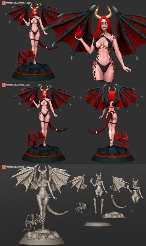 Dragon Girl - Mystic Flare – 3D Print
