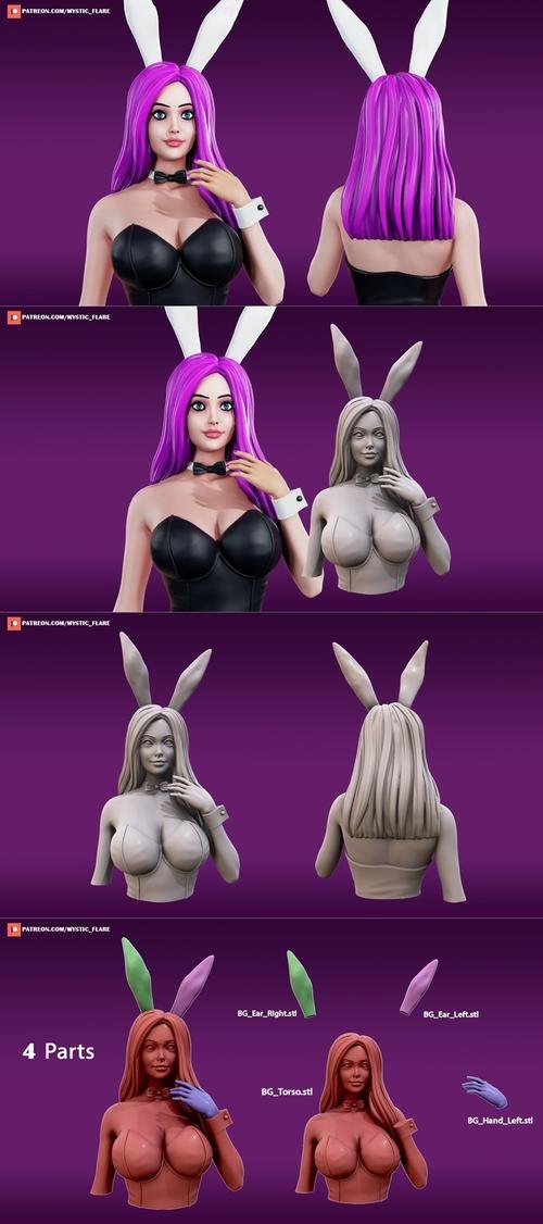 Bunny Girl Bust – 3D Print