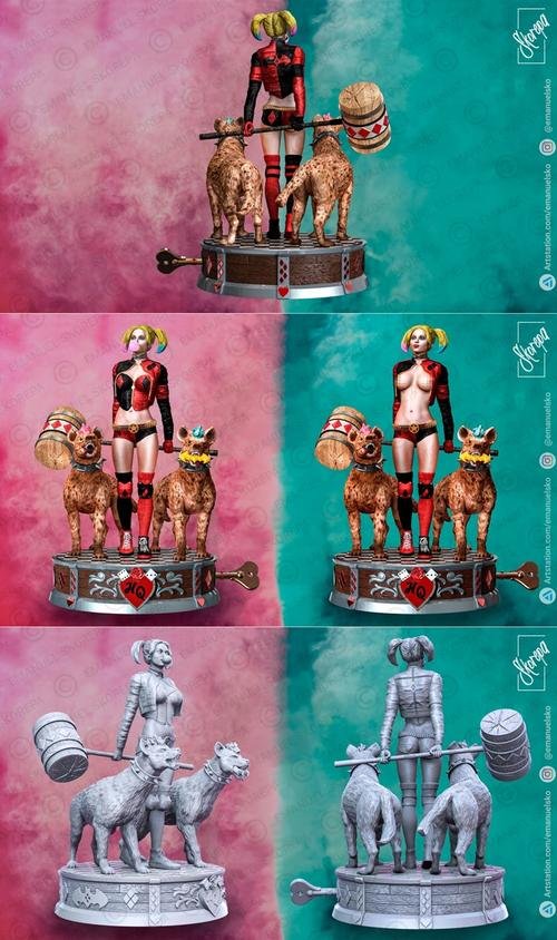 Harley Quinn and Hyenas – 3D Print