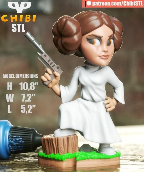 3DXM - Princess Leia Chibi – 3D Print