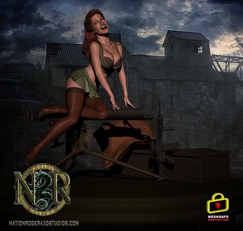 Army infantry US pin-up – 3D Print