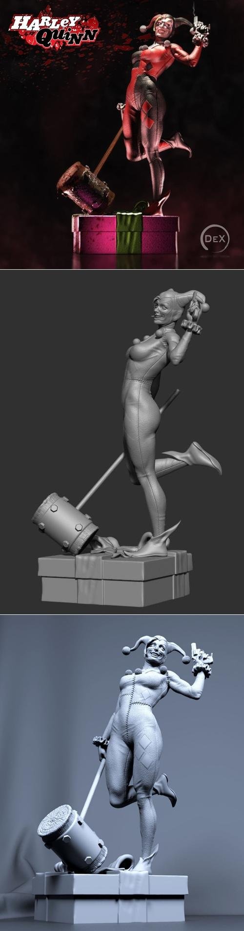 Harley Quinn 1-4 scale statue – 3D Print