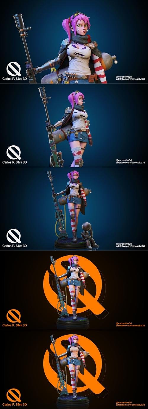 War Girl and 3 torso option and an extra robot – 3D Print
