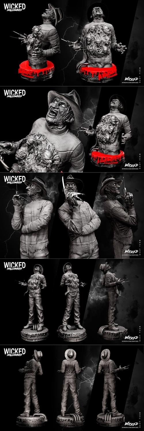 Wicked - Freddy Krueger - Statue and Bust – 3D Print