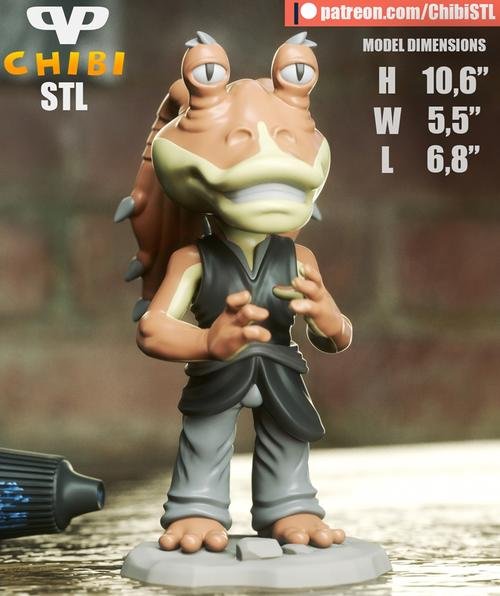 3DXM - Jar Jar Binks Chibi – 3D Print