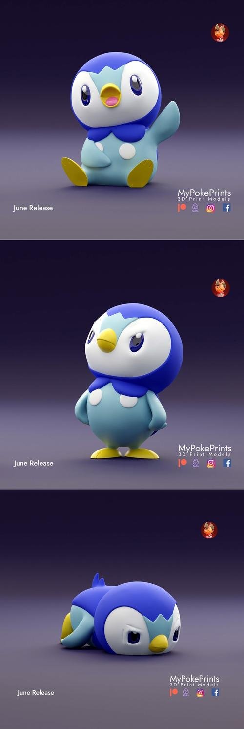 MyPokePrints - Piplup (Sitting and Grump and Depressed) – 3D Print