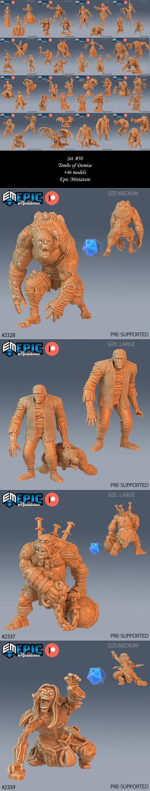 Epic Miniatures - Tombs of Demise Set - Undead and Zombie Collection – 3D Print