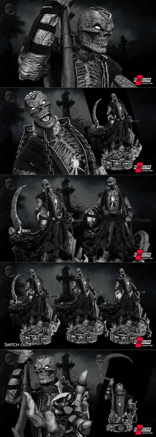 B3DSERK - Nekron Statue and Bust – 3D Print